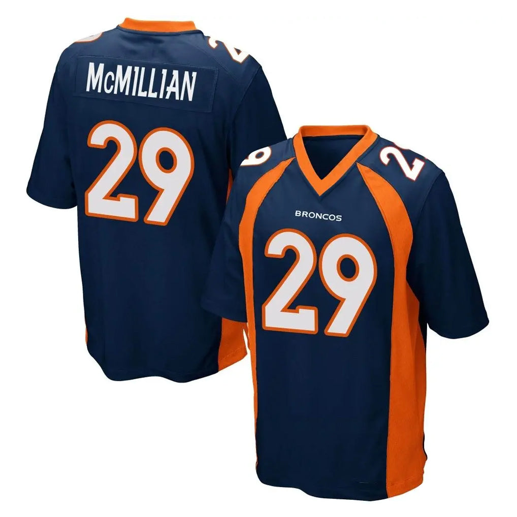 D.Broncos #29 Ja'Quan McMillian Player Navy Game Ddoa Stitched Jerseys