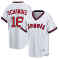LA.Angels #18 Nolan Schanuel Player White T-shirt Home Game Ddoa Stitched Jerseys