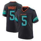 M.Dolphins #5 Jaylen Wright Player Black Pitch Rivalries Collection Home Game Ddoa Stitched Jerseys