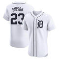 D.Tigers #23 Kirk Gibson Player White Limited Elite Home Ddoa Stitched Jerseys