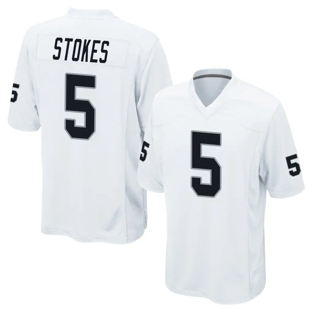 LV.Raiders #5 Eric Stokes Player White Home Game Ddoa Stitched Jerseys