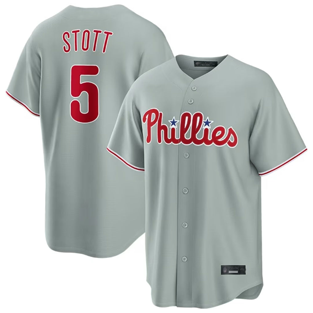 P.Phillies #5 Bryson Stott Player Gray Home Game Ddoa Stitched Jerseys