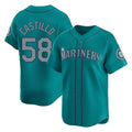 S.Mariners #58 Luis Castillo Player Teal Home Limited Ddoa Stitched Jerseys