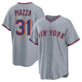 NY.Mets #31 Mike Piazza Player Gray Road Home Game Ddoa Stitched Jerseys