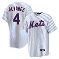 NY.Mets #4 Francisco Alvarez Player White Home Game Ddoa Stitched Jerseys