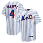 NY.Mets #4 Francisco Alvarez Player White Home Game Ddoa Stitched Jerseys