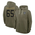 LV.Raiders #65 Tyler Linderbaum Player Olive Salute to Service Pullover Hoodies Limited Ddoa Stitched Jerseys