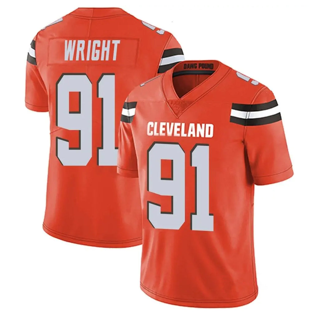 C.Browns #91 Alex Wright Player Orange Alternate Vapor Untouchable Limited Home Game Ddoa Stitched Jerseys
