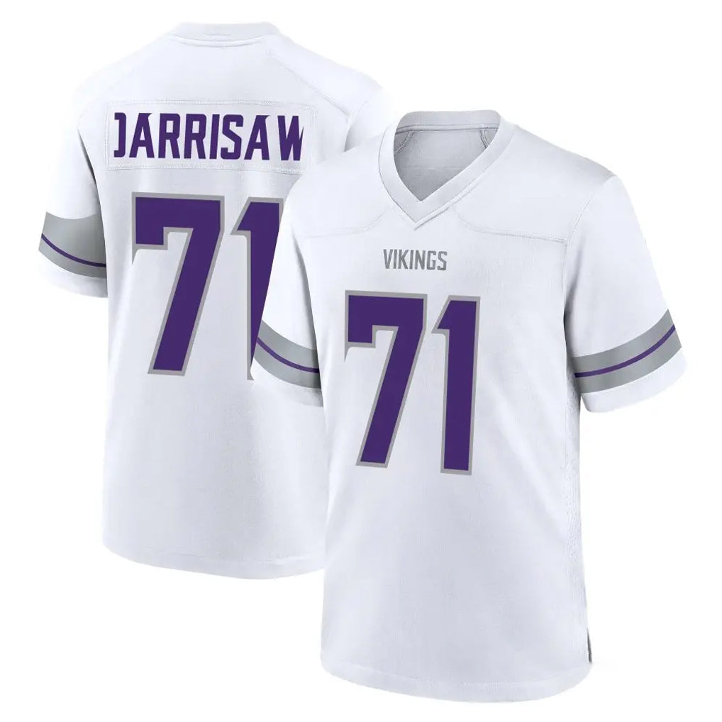 M.Vikings #71 Christian Darrisaw Player White Alternate Home Game Ddoa Stitched Jerseys