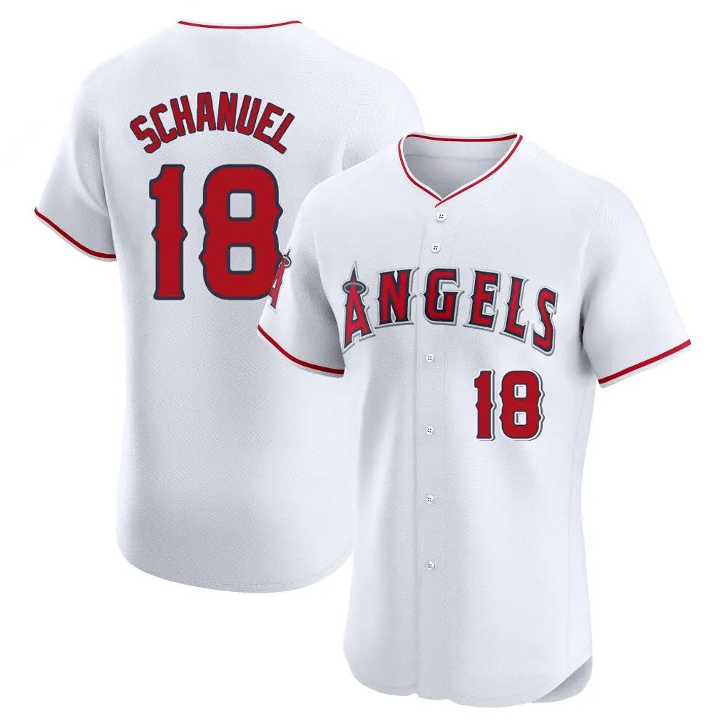 LA.Angels #18 Nolan Schanuel Player White Limited Elite Ddoa Stitched Home Jerseys