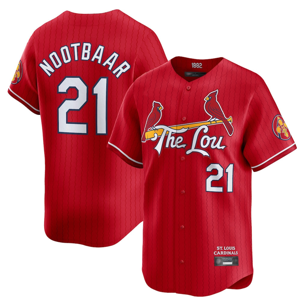 St. Louis Cardinals #21 Lars Nootbaar Player Red City Connect Limited Ddoa Stitched Jerseys
