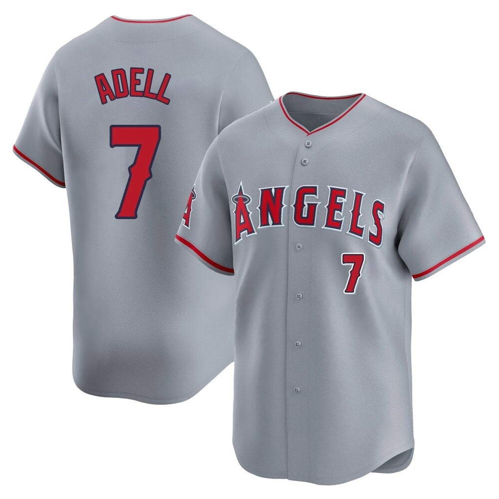LA.Angels #7 Jo Adell Player Gray Home Limited Ddoa Stitched Jerseys