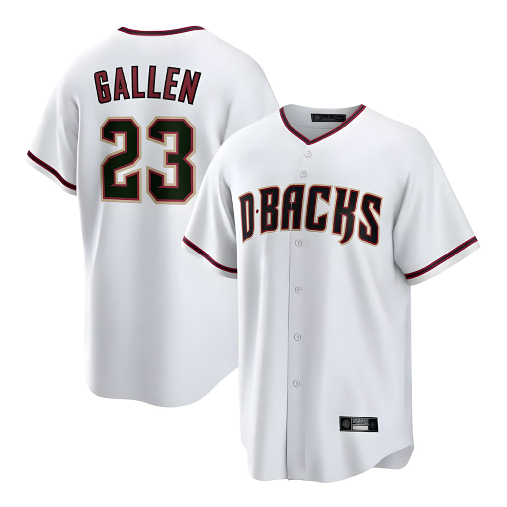 A.Diamondbacks #23 Zac Gallen Player White Home Game Ddoa Stitched Jerseys