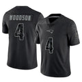 NE.Patriots #4 Craig Woodson Player Black Reflective LImited Home Game Ddoa Stitched Jerseys