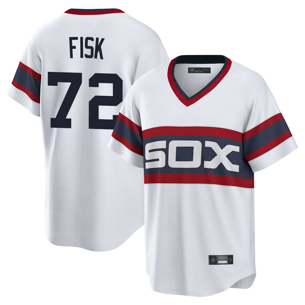 C.White Sox #72 Carlton Fisk Player White T-shirt Home Game Ddoa Stitched Jerseys