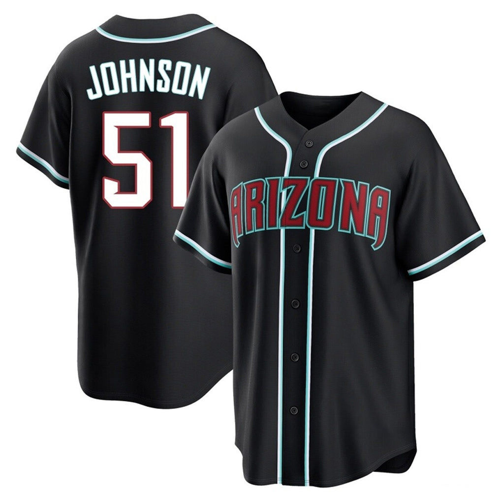 A.Diamondbacks #51 Randy Johnson Player Black Home Game Ddoa Stitched Jerseys