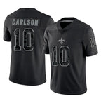 NO.Saints #10 Daniel Carlson Player Black Limited Reflective Home Game Ddoa Stitched Jerseys