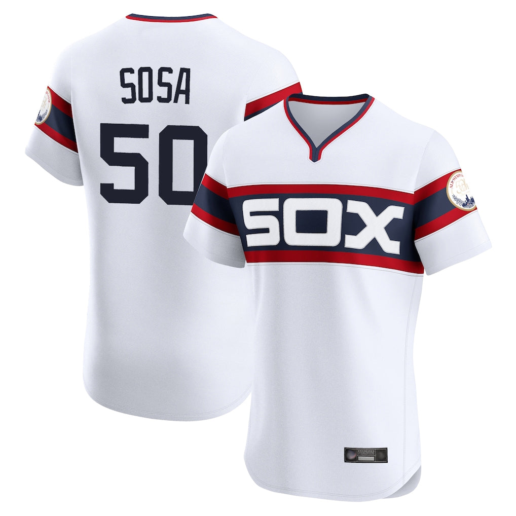 C.White Sox #50 Lenyn Sosa Player White T-shirt Limited Elite Home Ddoa Stitched Jerseys