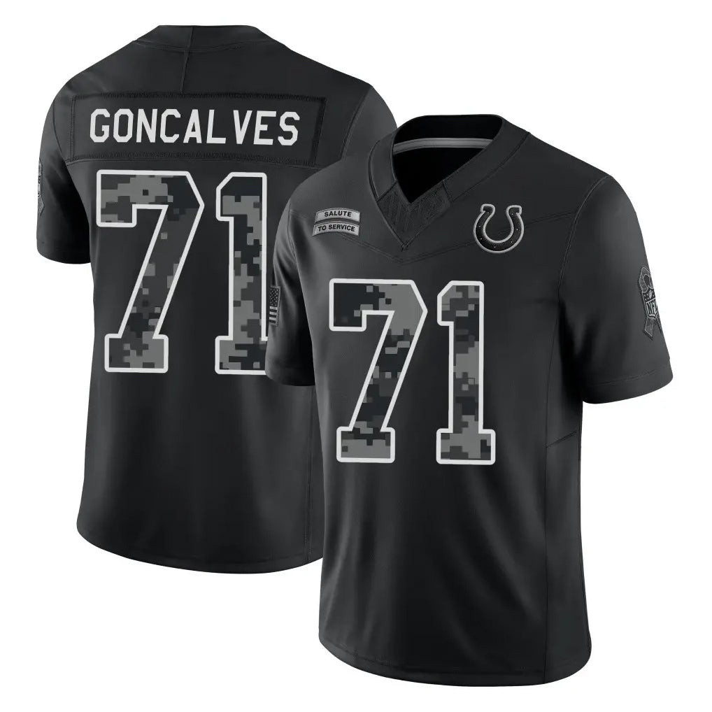IN.Colts #71 Matt Goncalves Player Black Limited 2026 Salute to Service Home Game Ddoa Stitched Jerseys