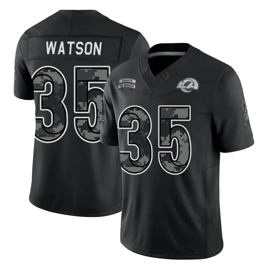 LA.Rams #35 Jaylen Watson Player Black Limited 2026 Salute to Service Home Game Ddoa Stitched Jerseys