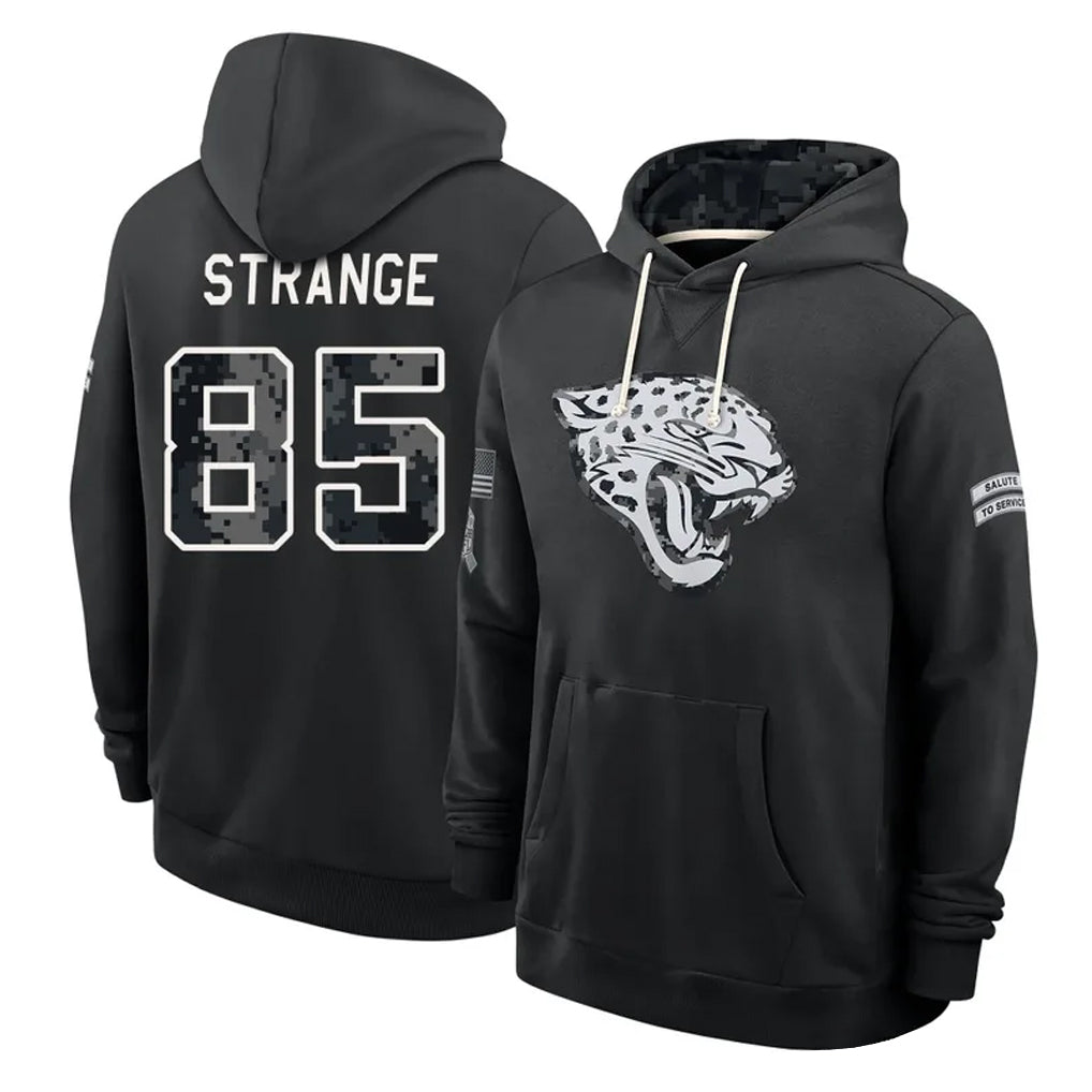 J.Jaguars #85 Brenton Strange Player 2026 Black Logo Pullover Hoodies Limited Game Ddoa Stitched Jerseys