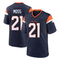 D.Broncos #21 Riley Moss Player Navy Home Game Ddoa Stitched Jerseys