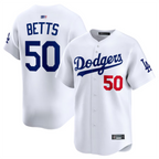 LA.Dodgers #50 Mookie Betts Player White Home Replica Game Ddoa Stitched Jerseys