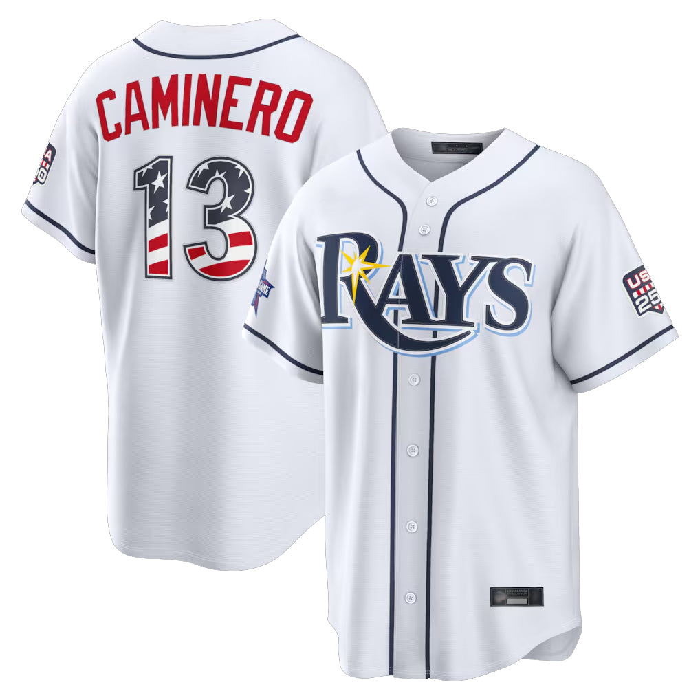 T.Bay Rays #13 Junior Caminero Player White 2026 All-Star Edition Stars & Stripes Home Game Ddoa250Ys Stitched Jerseys