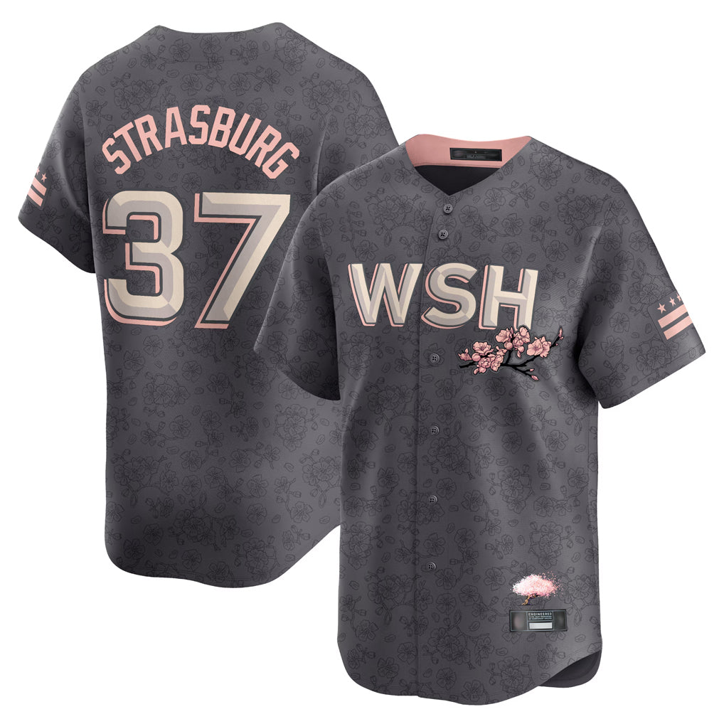 W.Nationals #37 Stephen Strasburg Player Gray City Connect Ddoa Stitched Jerseys