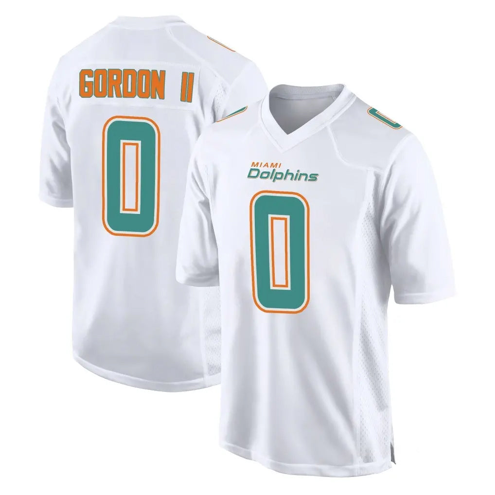 M.Dolphins #0 Ollie Gordon II Player White Fashion Home Game Ddoa Stitched Jerseys