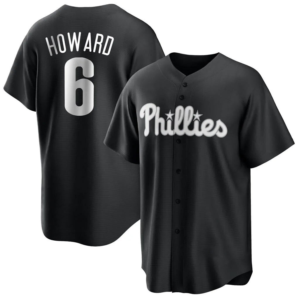 P.Phillies #6 Ryan Howard Player Black Alt Fashion Home Game Ddoa Stitched Jerseys