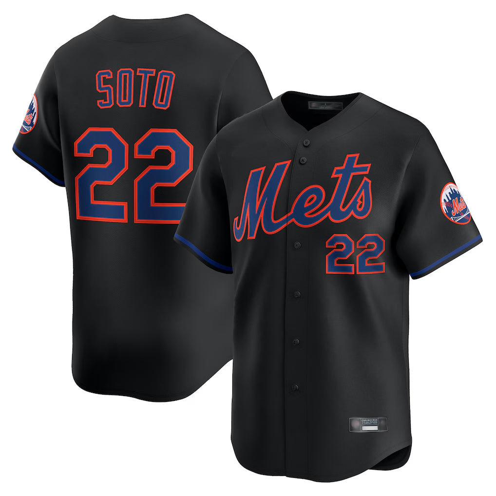NY.Mets #22 Juan Soto Player Black Alternate Home Limited Ddoa Stitched Jerseys