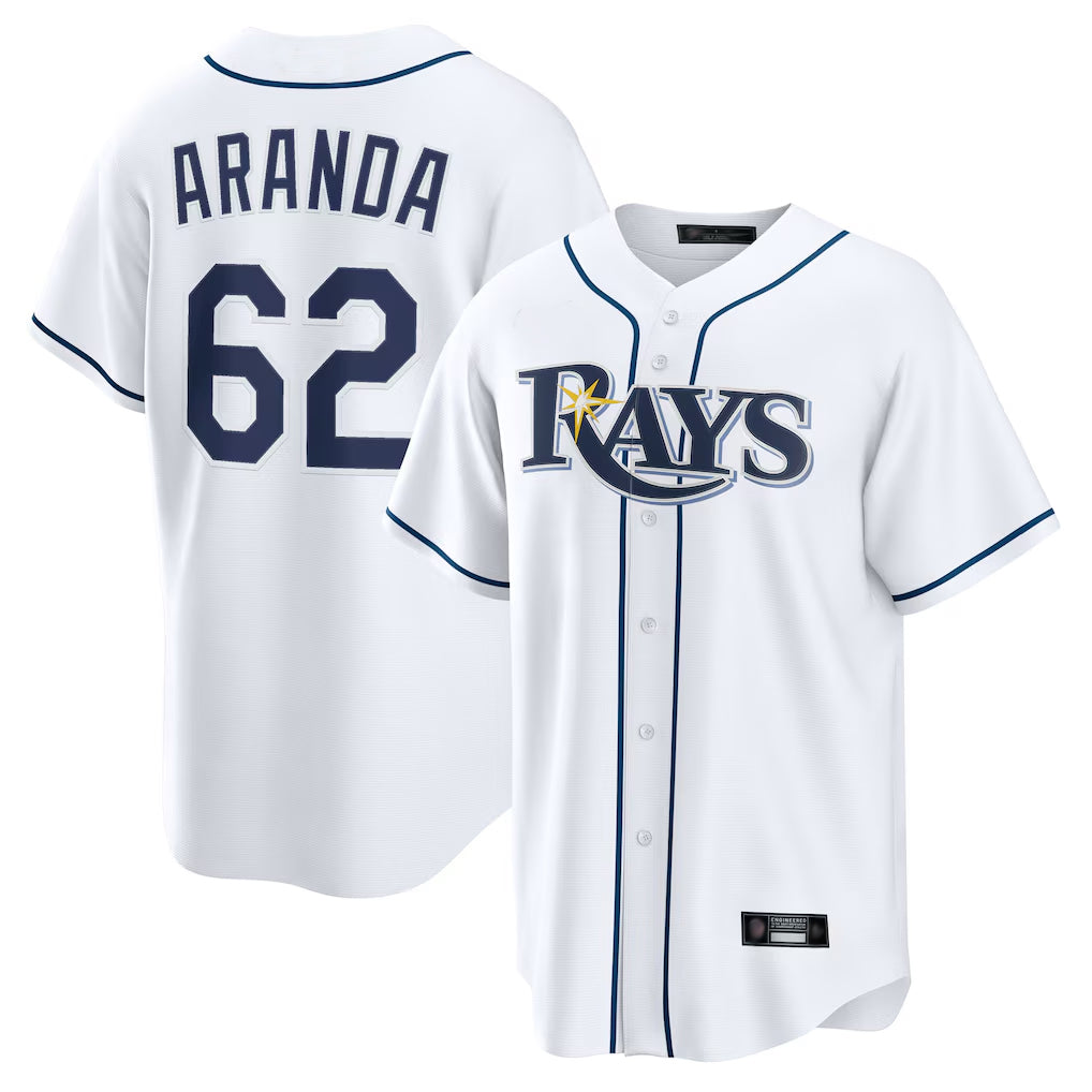 T.Bay Rays #62 Jonathan Aranda Player White Home Game Ddoa Stitched Jerseys