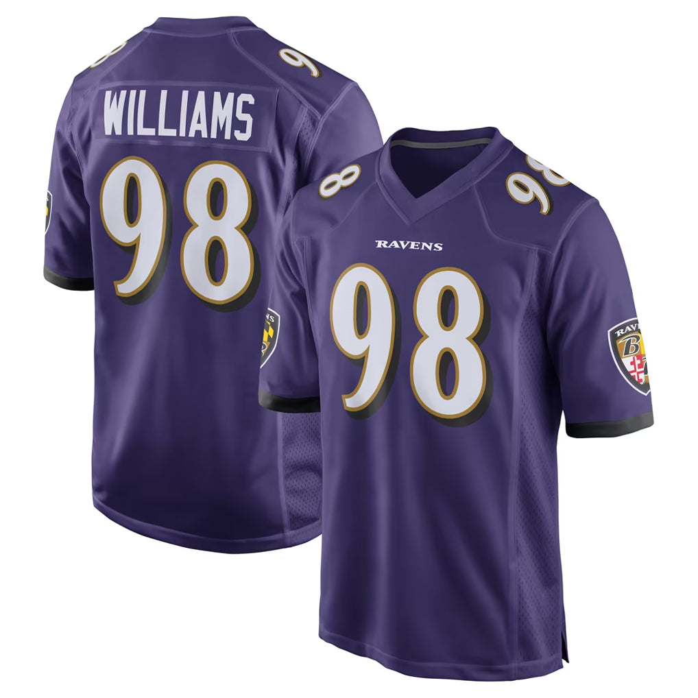 B.Ravens #98 Travis Jones Player Purple Home Game Ddoa Stitched Jerseys