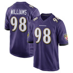 B.Ravens #98 Travis Jones Player Purple Home Game Ddoa Stitched Jerseys