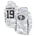 SF.49ers #19 Deebo Samuel Sr. Player Arctic Camo Limited Salute to Service Pullover Hoodies Game Ddoa Stitched Jerseys
