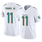 M.Dolphins #11 Dante Trader Jr. Player White Limited Vapor F.U.S.E. Home Game Ddoa Stitched Jerseys