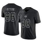TB.Buccaneers #88 Cade Otton Player Black Reflective Limited Home Game Ddoa Stitched Jerseys