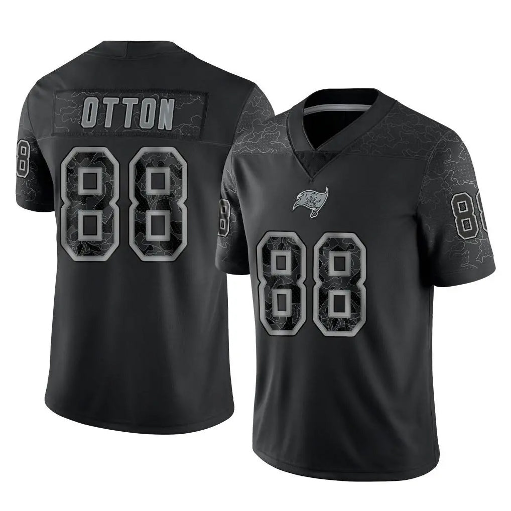 TB.Buccaneers #88 Cade Otton Player Black Reflective Limited Home Game Ddoa Stitched Jerseys