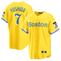 B.Red Sox #7 Masataka Yoshida Player Yellow Home Game Ddoa Stitched Jerseys