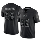 SF.49ers #92 Osa Odighizuwa Player Black Limited Reflective Home Game Ddoa Stitched Jerseys