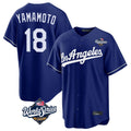 LA.Dodgers #18 Yoshinobu Yamamoto Player Royal World Series Game Ddoa Stitched Jerseys
