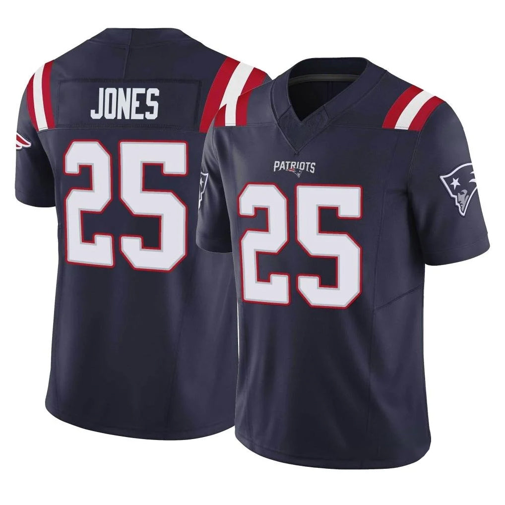 NE.Patriots #25 Marcus Jones Player Navy Limited Vapor F.U.S.E. Home Game Ddoa Stitched Jerseys