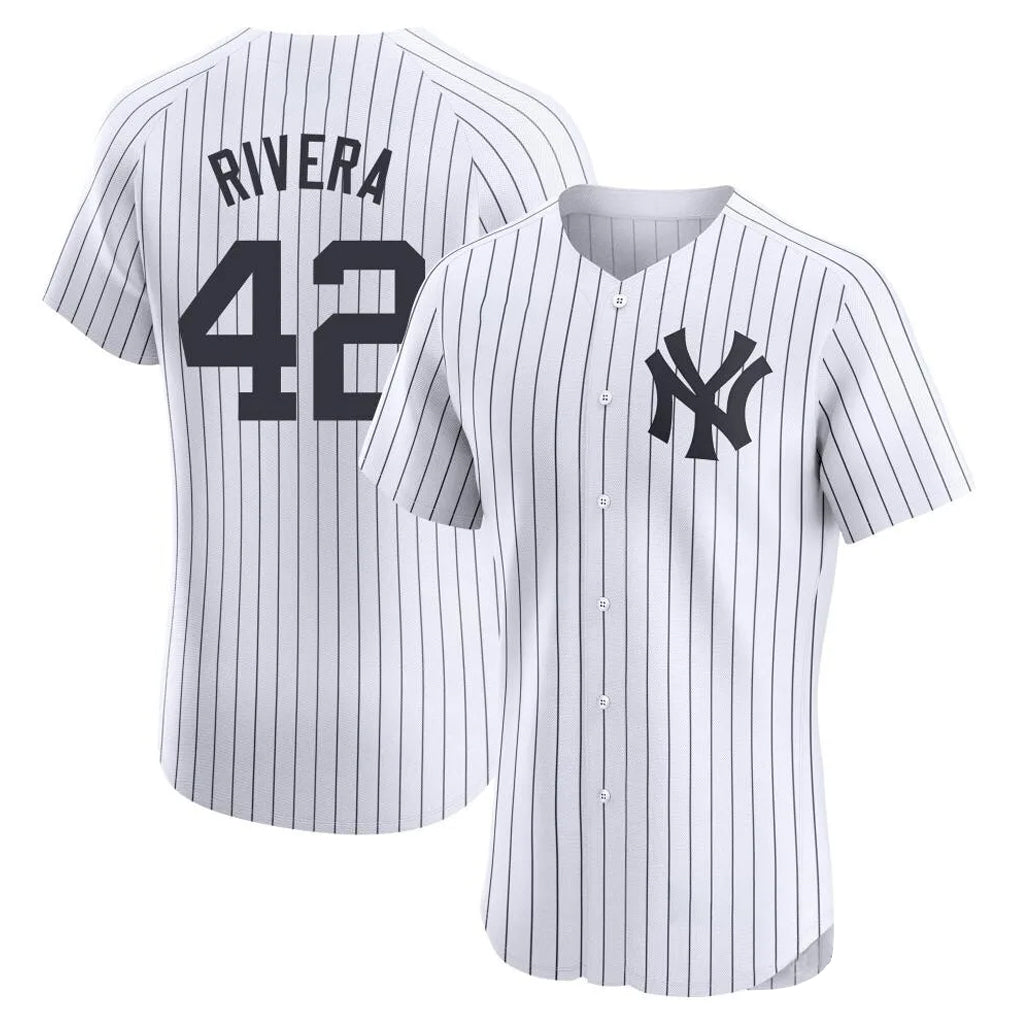 NY.Yankees #42 Mariano Rivera Player White Limited Elite Home Ddoa Stitched Jerseys