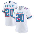 T.Titans #20 Tony Pollard Player White 2026 Game Home Ddoa Stitched Jerseys