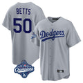LA.Dodgers #50 Mookie Betts Player Gray World Series Meet Game Ddoa Stitched Jerseys