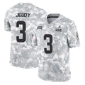 C.Browns #3 Jerry Jeudy Player Arctic Camo Salute to Service Limited Home Game Ddoa Stitched Jerseys