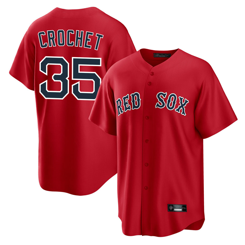 B.Red Sox #35 Garrett Crochet Player Red Home Game Ddoa Stitched Jerseys