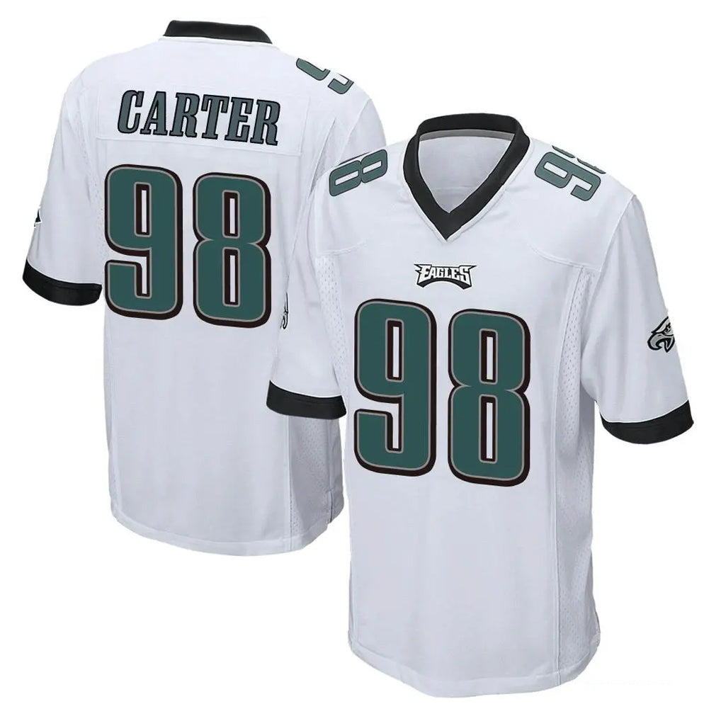 P.Eagles #98 Jalen Carter Player White Home Game Ddoa Stitched Jerseys