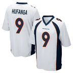 D.Broncos #9 Talanoa Hufanga Player White Game Ddoa Stitched Jerseys
